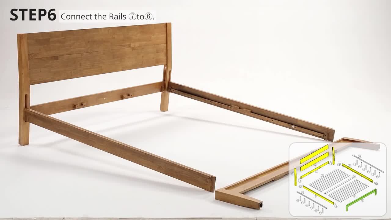 OrangeOne Nami Natural Yellow Solid Wood Frame Queen Size Platform