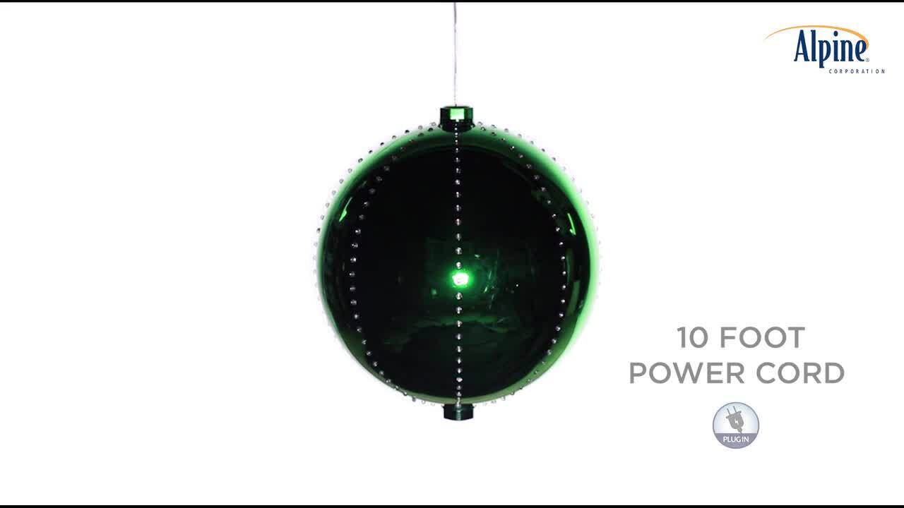 Alpine Corporation 13 in. Tall Large Hanging Christmas Ball Ornament with  LED Lights, Silver LPA108L-SL - The Home Depot