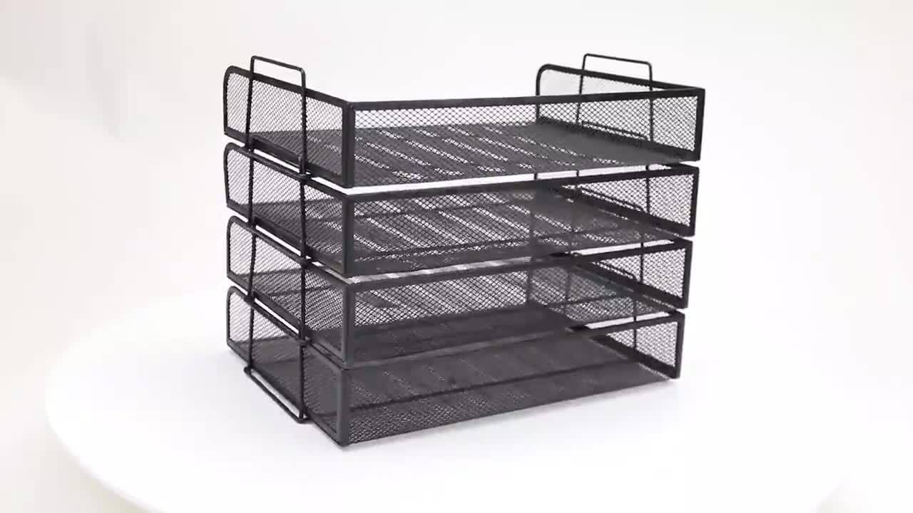 Mind Reader 10 Compartments Mesh Desk Organizer with Drawers, Black  10CABMESH-BLK - The Home Depot