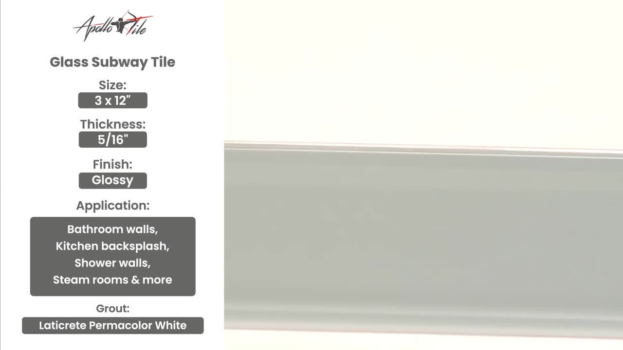 Apollo Tile (Sample) Wall Tile Dark Gray 3-in x 12-in Matte Glass Subway Wall Tile
