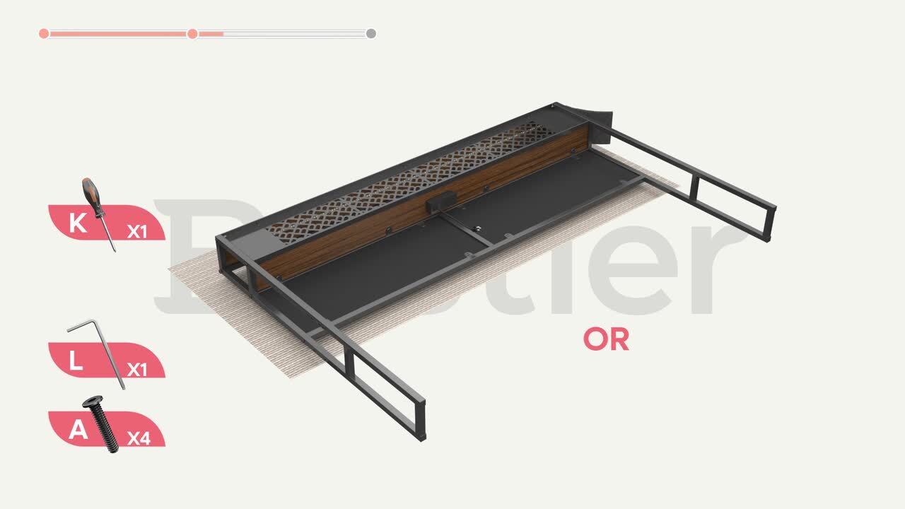 Bestier White Metal Frame Full Size Platform Bed LED