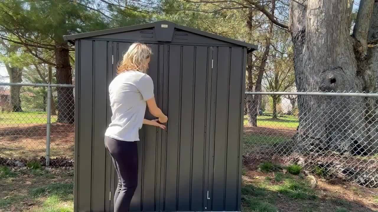 ToolCat 5.7 ft. W x 3 ft. D Metal Outdoor Storage Shed Garden Tool