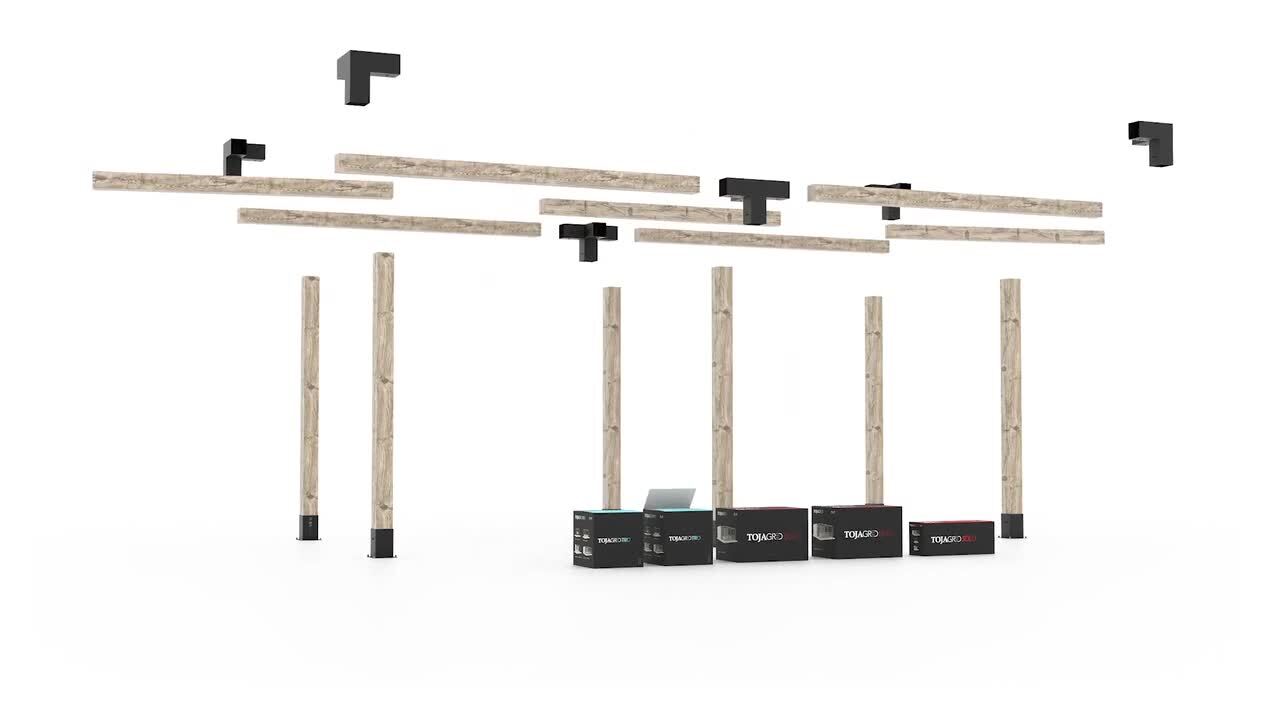 TOJA GRID Pergola Kit with Knect 2x4 Top Rafter Brackets, for 4x4 Wood  SAX4424MB1 - The Home Depot