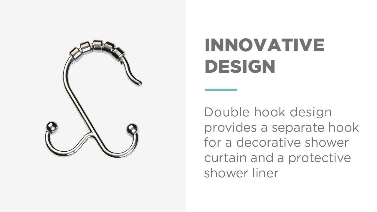 Shower Curtain Hooks Rings Double Glide Shower Curtain