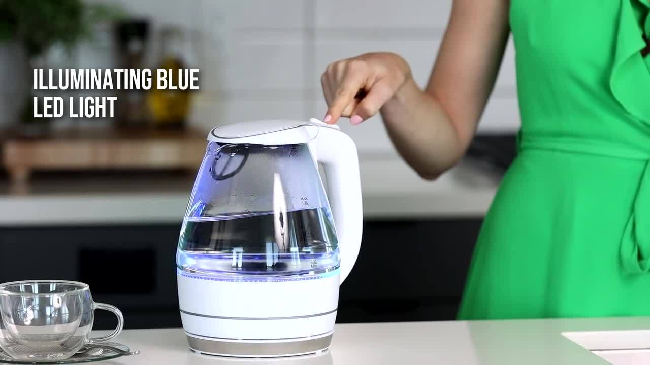 Ovente Glass Electric Kettle with LED Light and Auto Shut-off