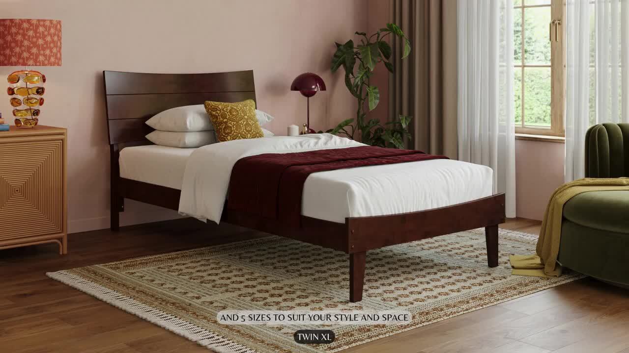 AFI Phoenix Light Toffee Natural Bronze Wood Frame Twin Platform