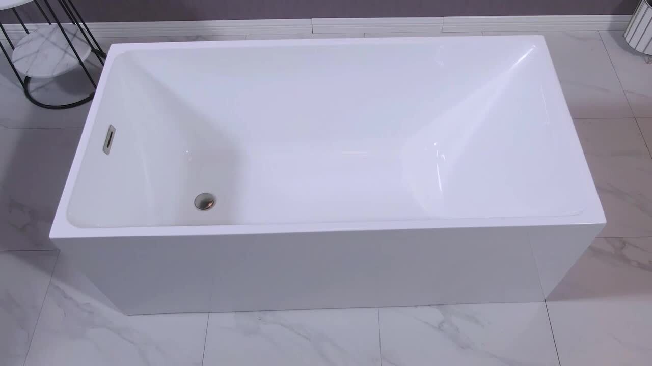 Sarah 60 in. Acrylic Flatbottom Bathtub in White Sarah 60 in. Acrylic Flatbottom Bathtub in White