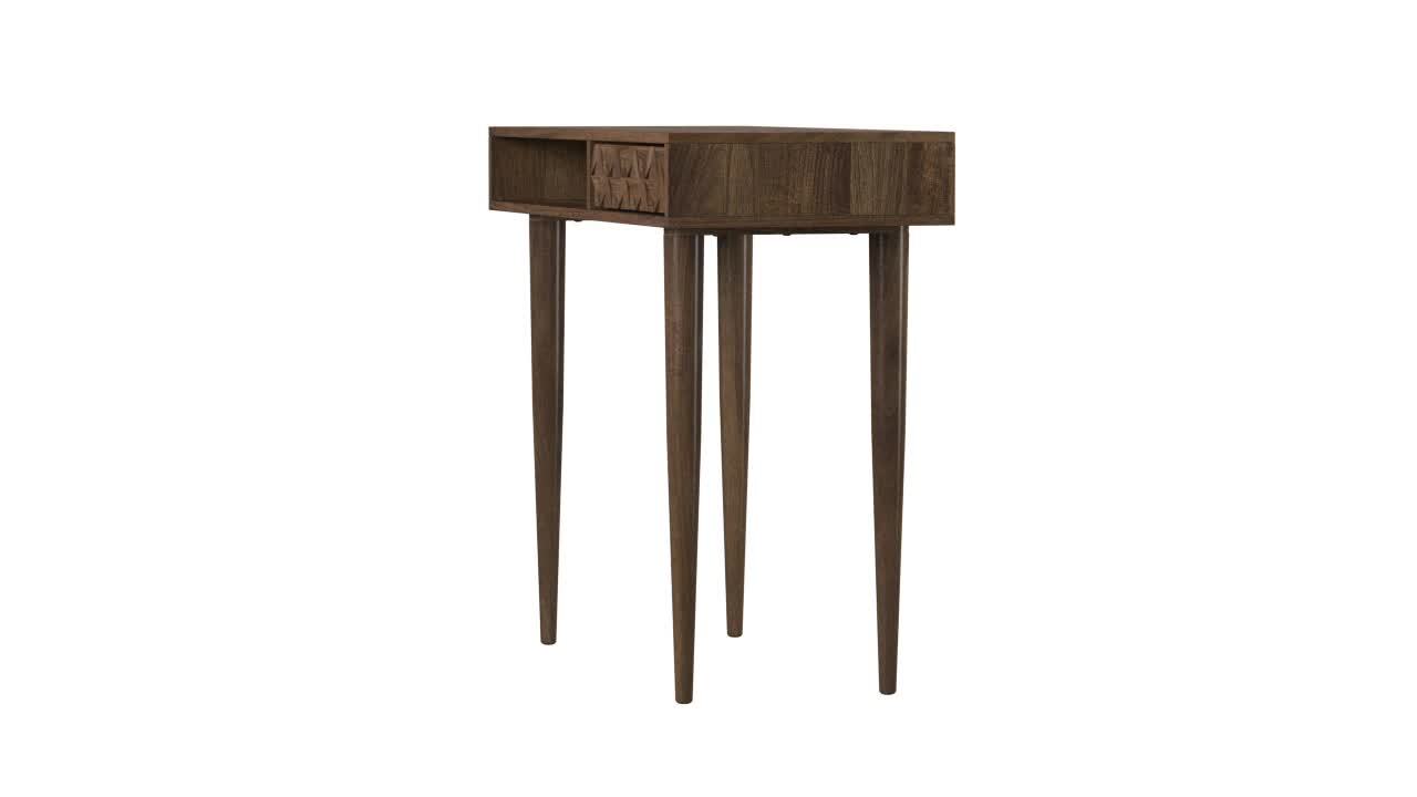 SAFAVIEH Zinnia 35 in. Brown 1-Drawer Writing Desk DSK9000A - The