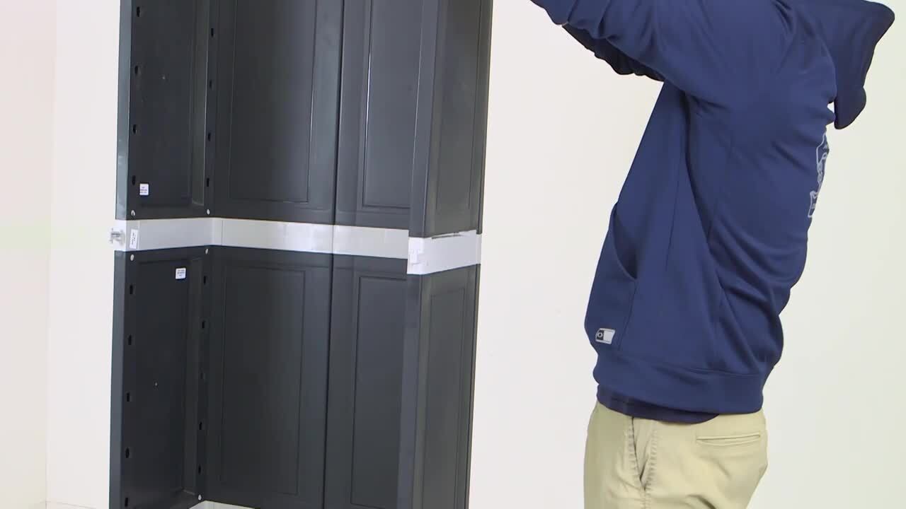Sunnydaze Lockable Storage 23.25 in. W x 72 in. H x 13.75 in. D