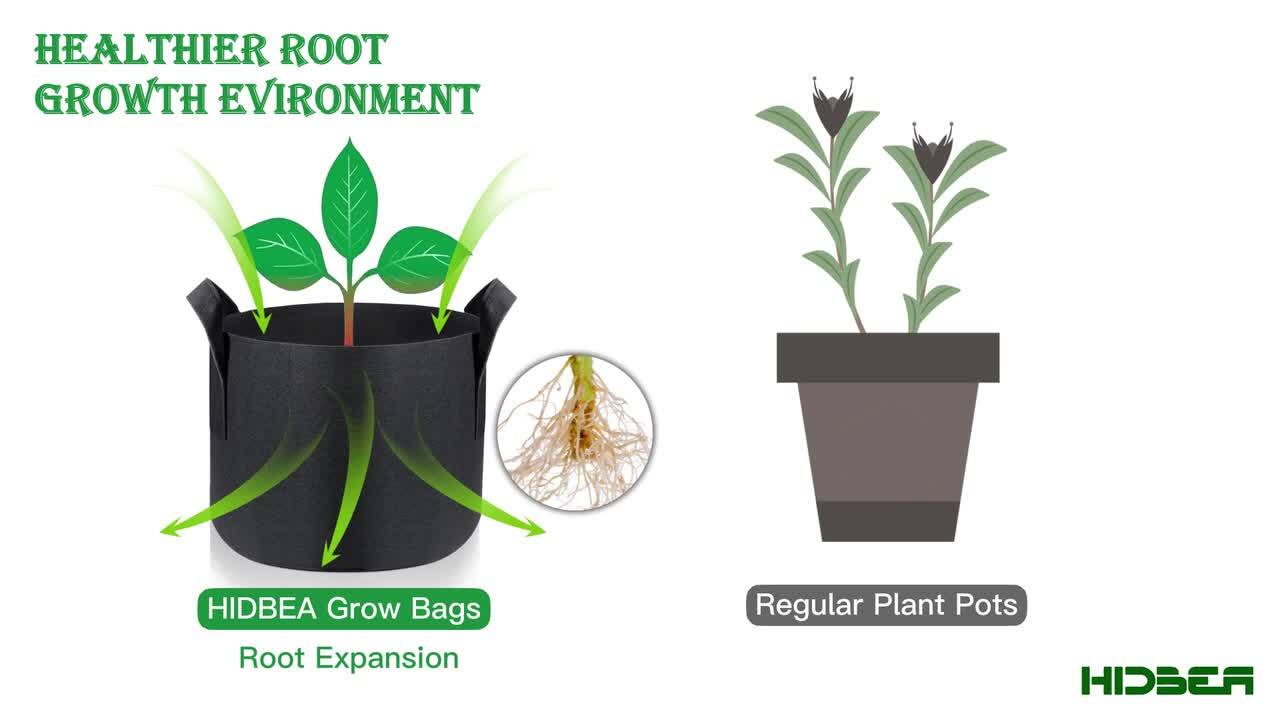 5 Pack 20 Gallons Grow Bags Healthy Smart Gardening Pots