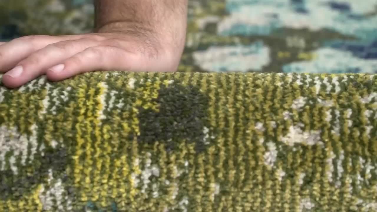 Unique Loom Jardin Ivy Green 7' 0 x 10' 0 Area Rug 3127685 - The