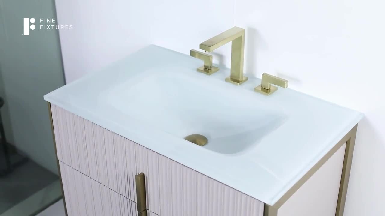 Fine Fixtures Serenity Modern Bathroom Vanity - Black Matte - Rose Gold Hardware