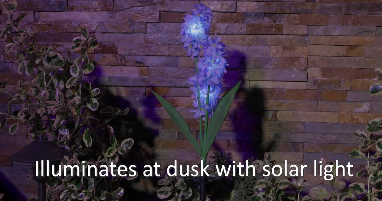 Solar Lilac 2.79 ft. Purple Plastic Garden Stake