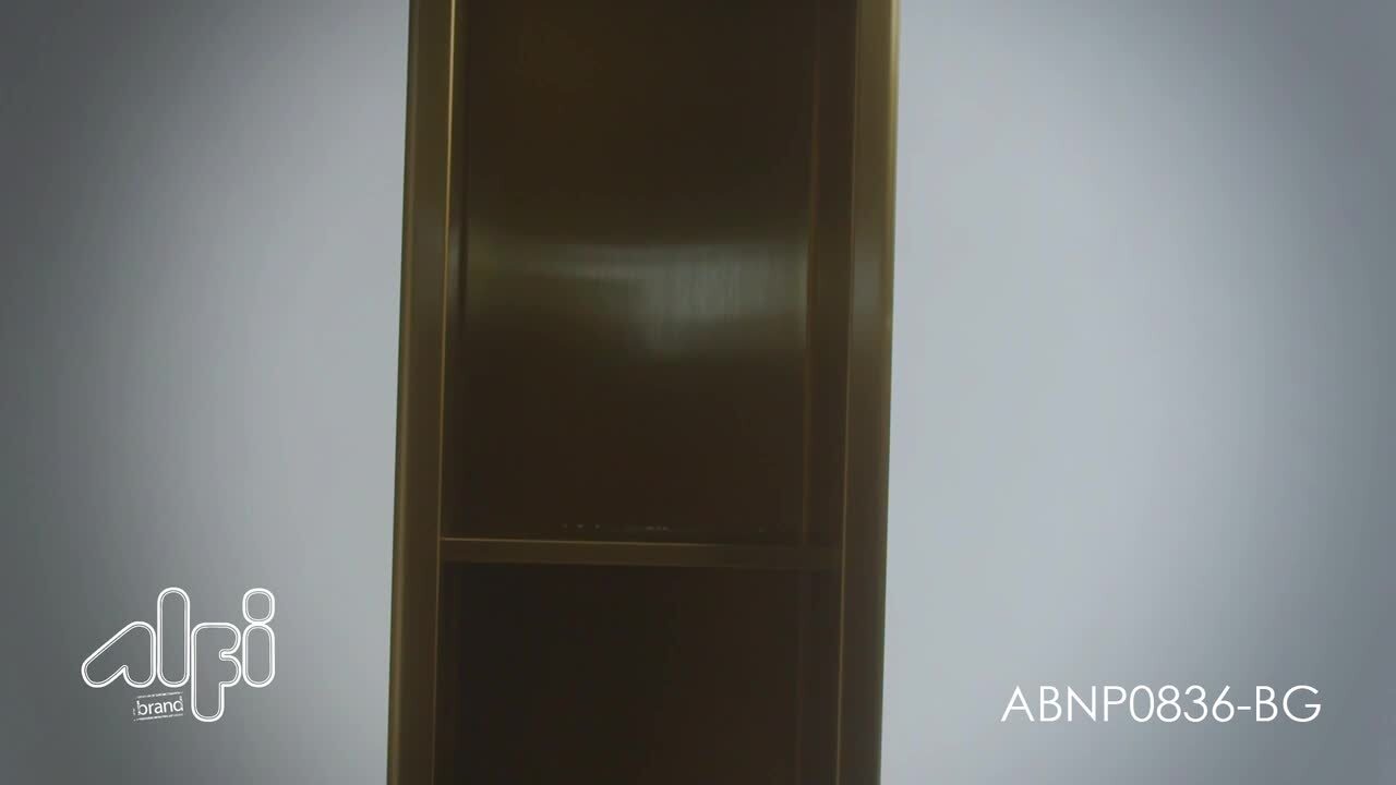 Alfi Brand ABNP0836-BB 8 x 36 Brushed Black PVD Stainless Steel Vertical Triple Shelf Shower NICHE