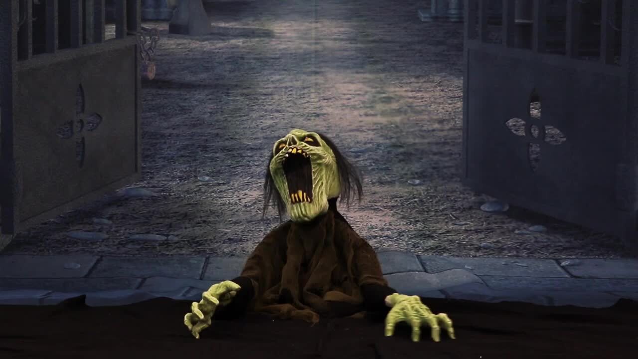 Haunted Living 9-ft Lighted Animatronic Ground Breaking Zombie in