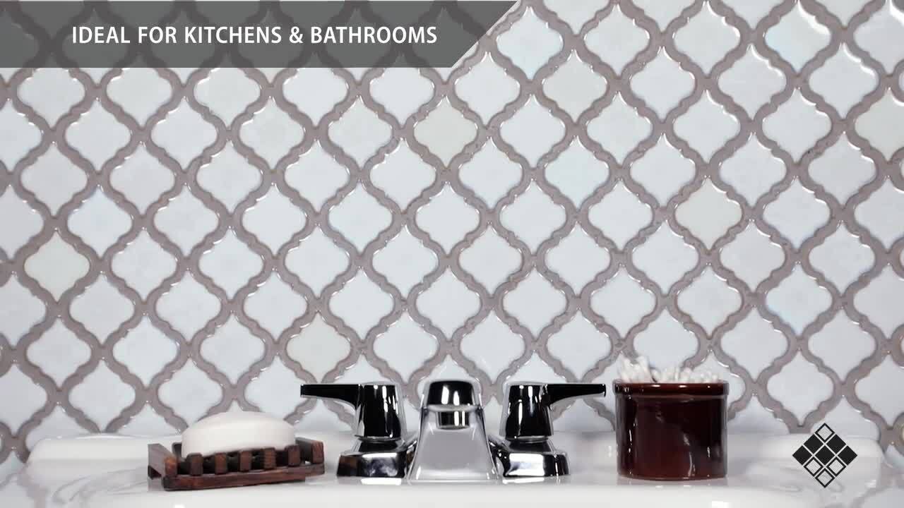 Merola Tile Hudson Tangier Silk White 6 in. x 6 in. Porcelain