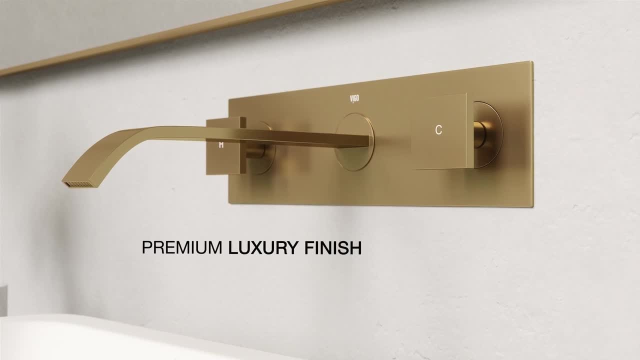 VIGO Titus Two Handle Wall Mount Bathroom Faucet in Chrome