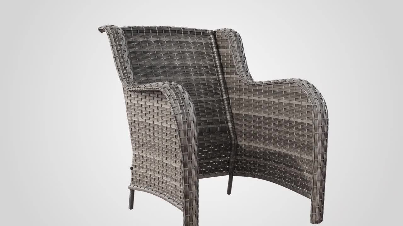 JOYSIDE Ergonomic Arm 2-Piece Patio Wicker Outdoor Lounge JOYSIDE Ergonomic Arm 2-Piece Patio Wicker Outdoor Lounge