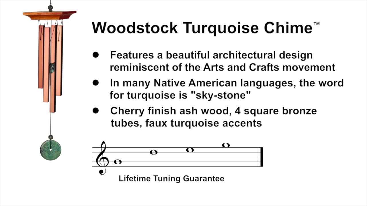 WOODSTOCK CHIMES Signature Collection, Woodstock Turquoise Chime, Small 21  in. Bronze Wind Chime WTBR WTBR - The Home Depot