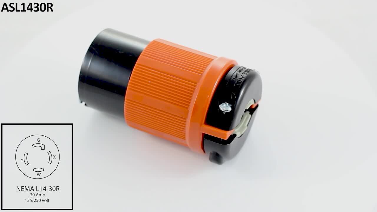 AC WORKS AC Connectors NEMA L14-30R 30 Amp 125/250-Volt 4-Prong