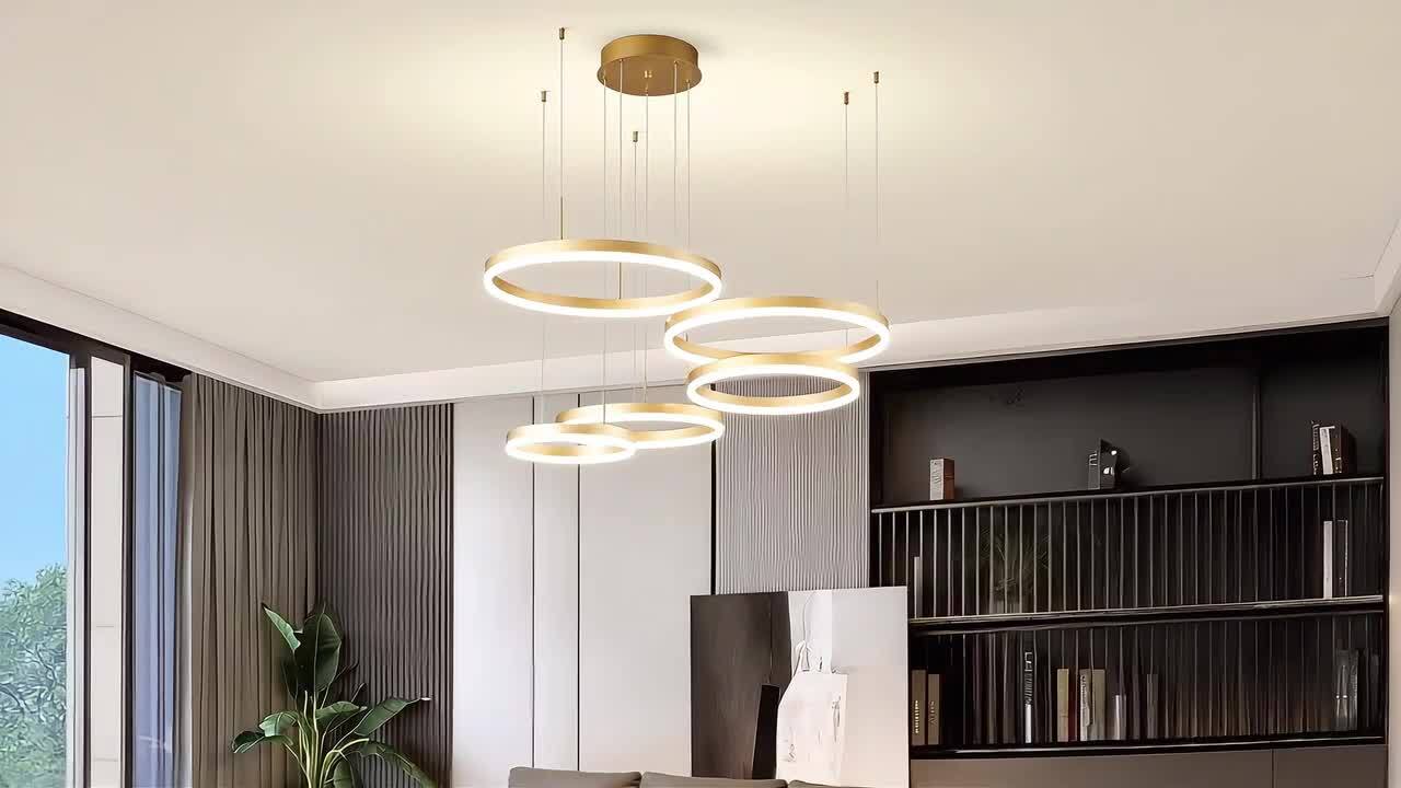 ZHLWIN Home Lighting 100w 5Light 19. 68in Gold Five-Ring Circular