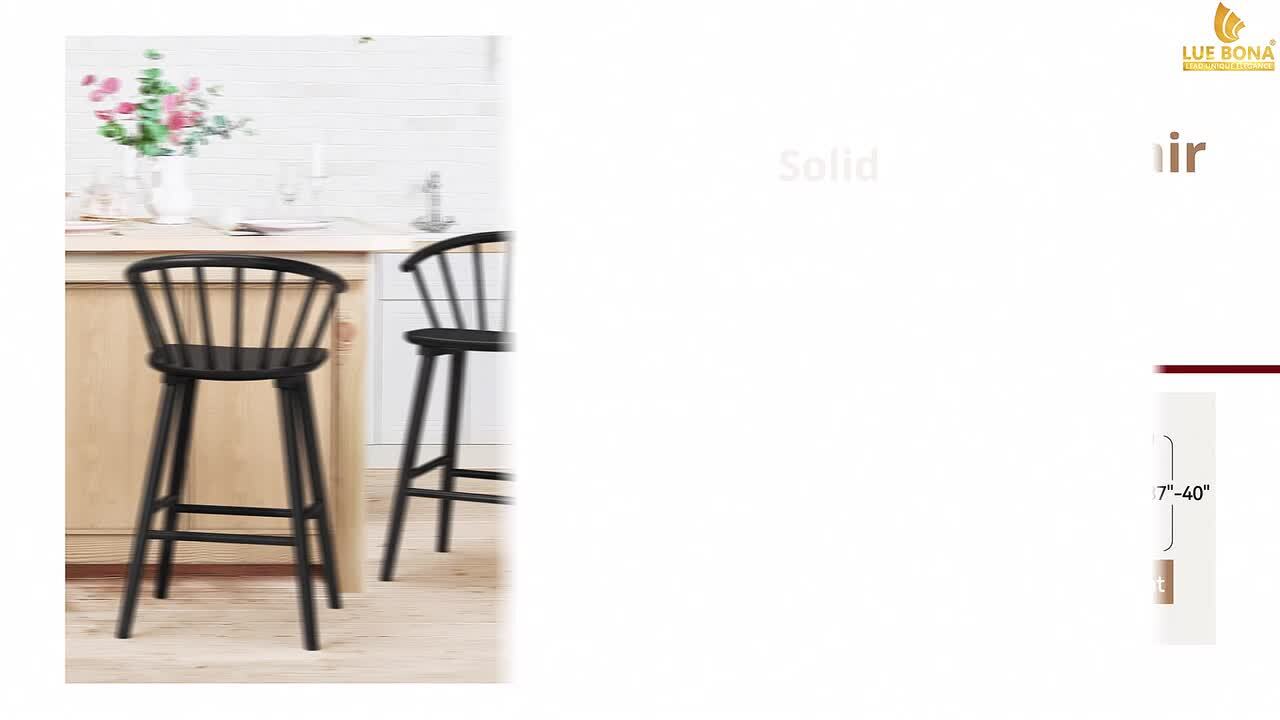 LUE BONA Winson Walnut Solid Wood Talia Dining Chair Windsor Back