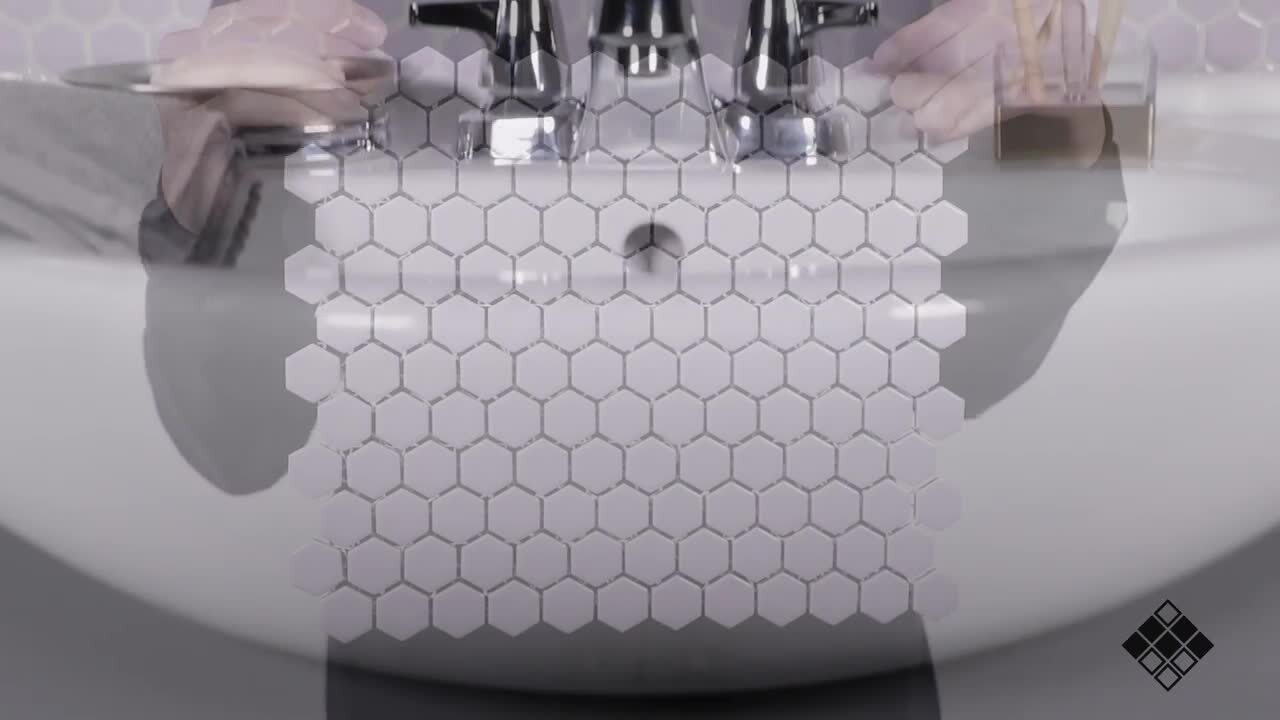 てあ Merola Tile Metro 1 in. Hex Glossy Lavender 10-1/4 in. x 11-7/8 in