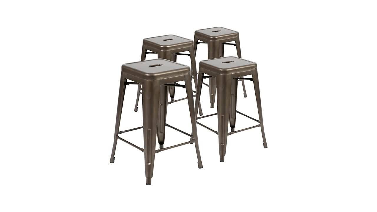 4 pack metal bar stools