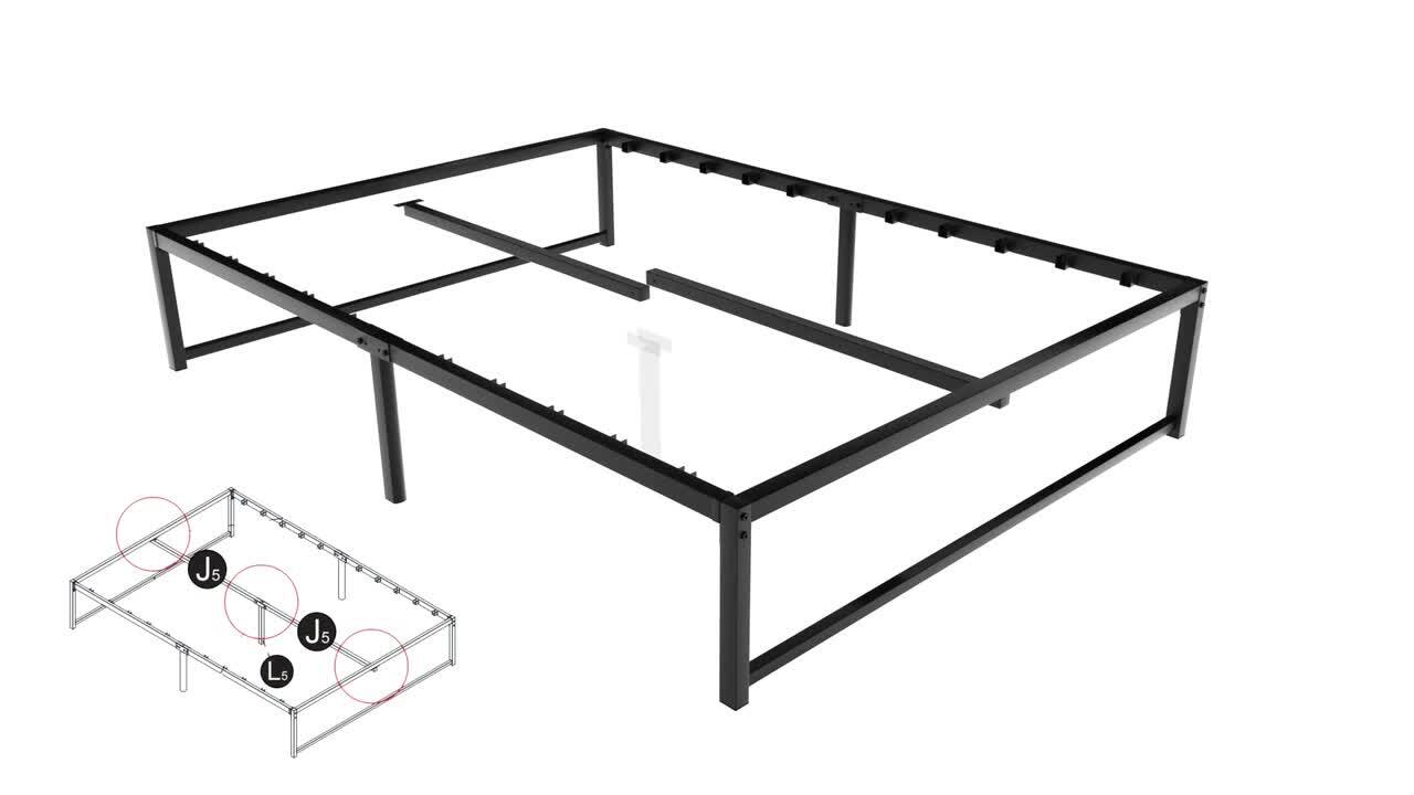 VECELO Queen size Bed Frame, 62 W，Metal Platform Bed Frames No