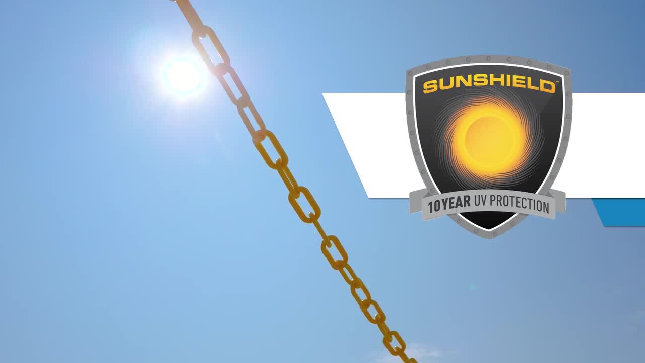 2 in. x 100 ft. Orange Plastic Chain Featuring SunShield UV Protection