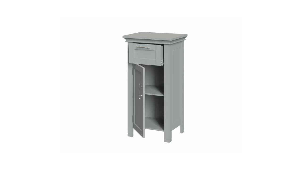 Madison 24 in. W x 71 in. H x 16 in. D Bathroom Linen Storage Floor Cabinet in White