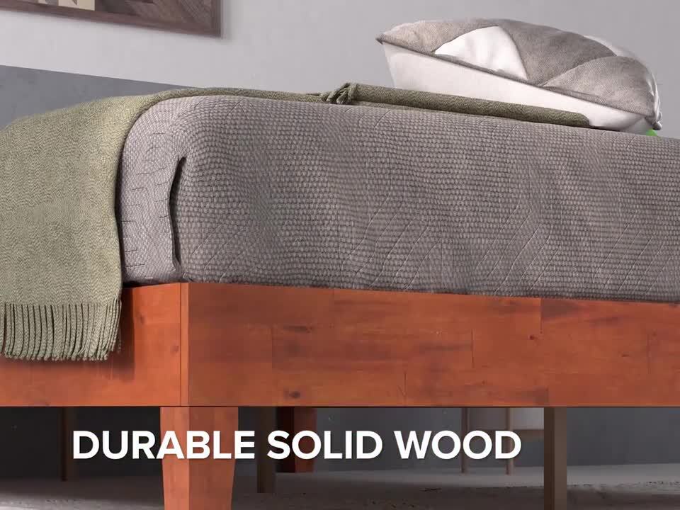 Zinus deluxe solid wood deals platform bed