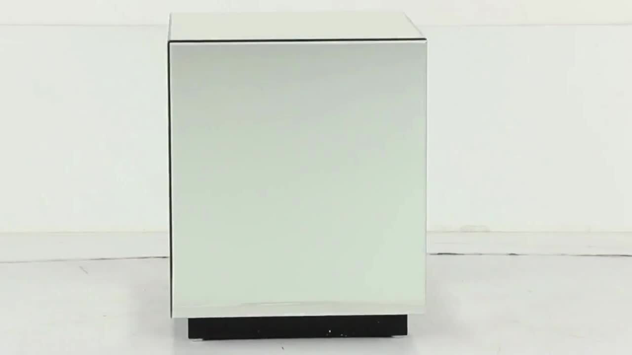 Litton Lane 20 in. Silver Mirrored Large Square Glass End Accent  