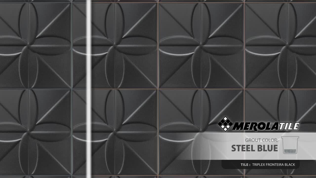 Merola Tile Triplex Fronteira Black 7-3/4 in. x 7-3/4 in. Ceramic Wall Take Home Tile Sample, image size:1280x720