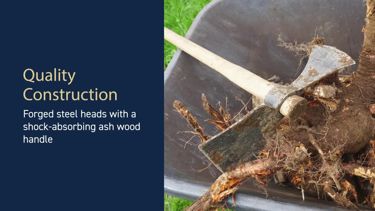 Pure Garden 42 in. Ash Wood Garden Hoe-Mattock Hand Hoe and Axe