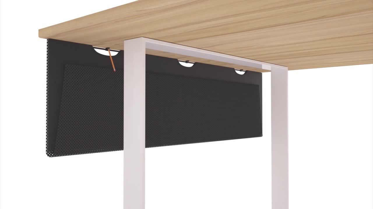 Mount-It! Under Desk Modesty Panel for Office Desks and Sit Stand  Workstations [60 Inches Wide] Mesh Organizer Pockets for Cables and Wires  (Black)