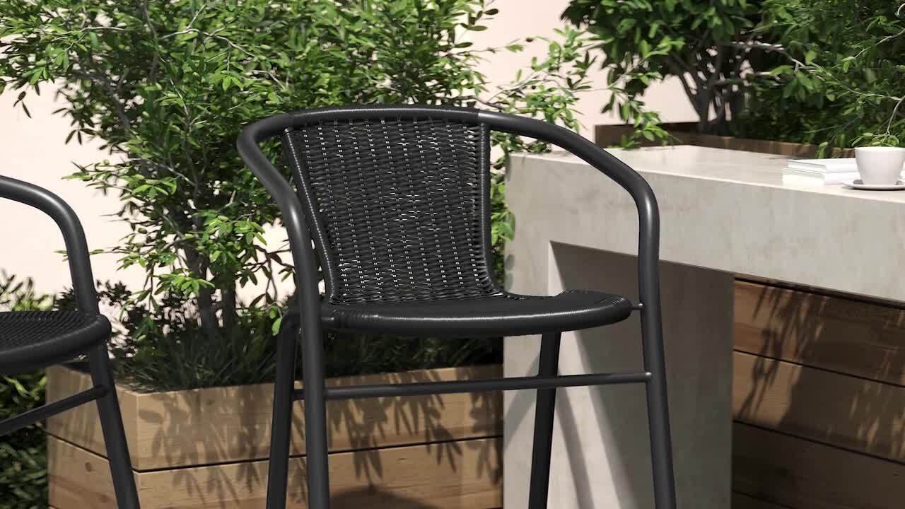 Carnegy Avenue Lila Black Metal Outdoor Bar Stool 4-Pack CGA
