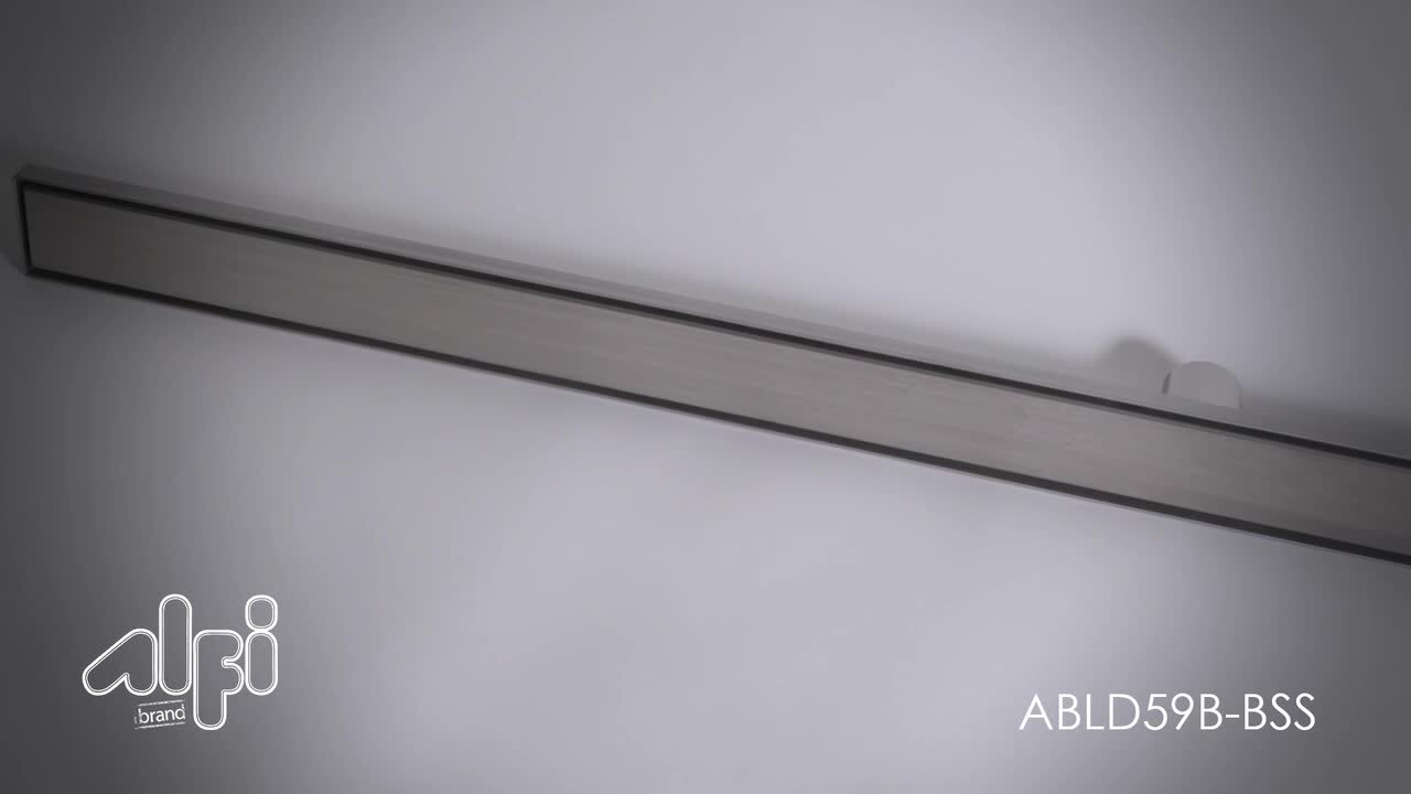 Alfi Brand ABLD59B-BSS 59 Brushed Stainless Steel Linear Shower Drain with Solid Cover