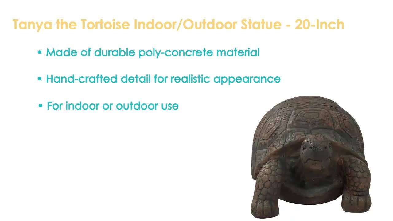 Sunnydaze 20 in. Tanya the Tortoise Indoor-Outdoor Lawn and Garden