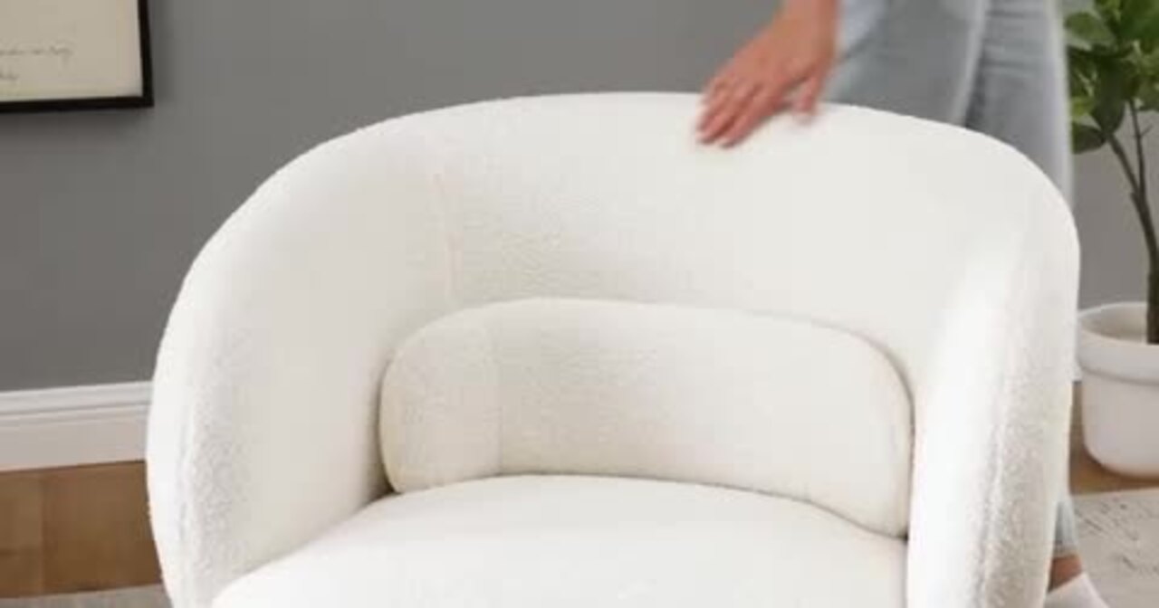 white wool armchair