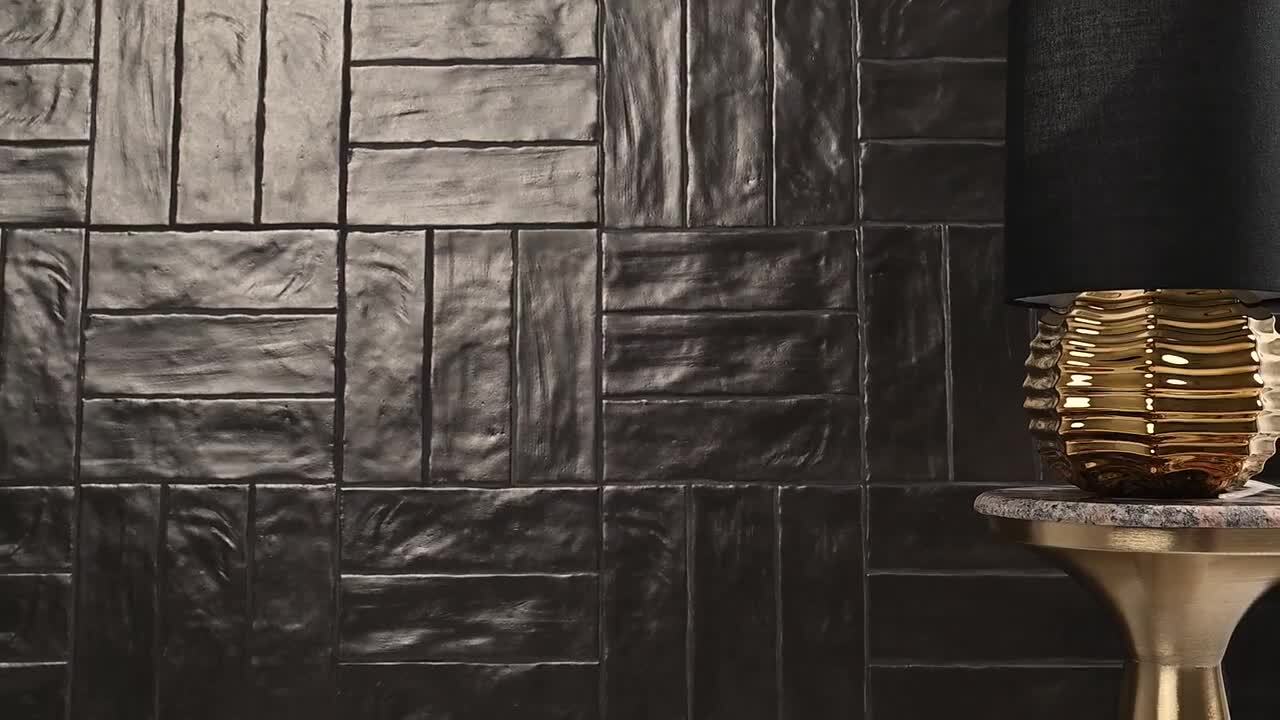 MSI Zelyge Midnight Black 2 in. x 8 in. Satin Ceramic Zellige