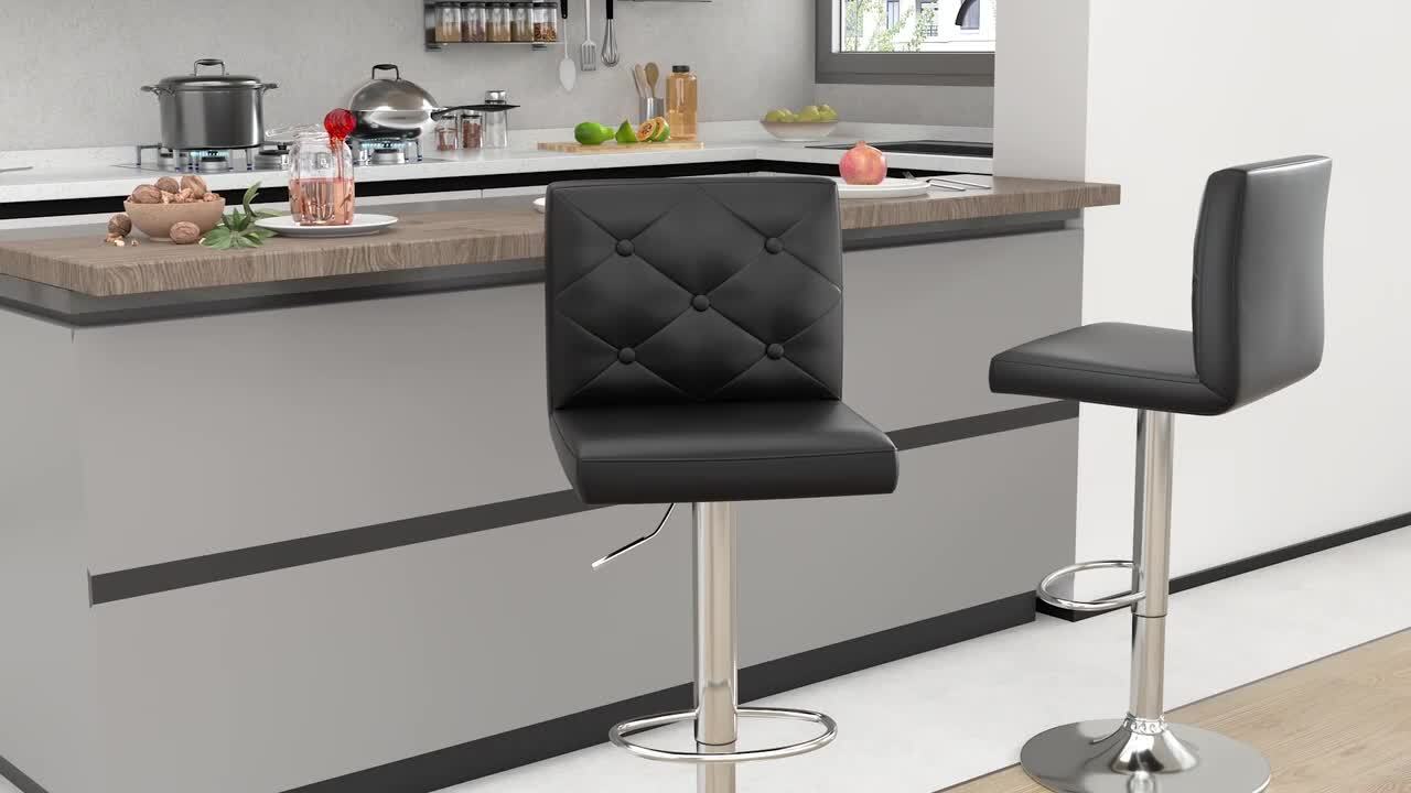VECELO Bar Stools Set of 2 with Back, Adjustable Counter VECELO Bar Stools Set of 2 with Back, Adjustable Counter