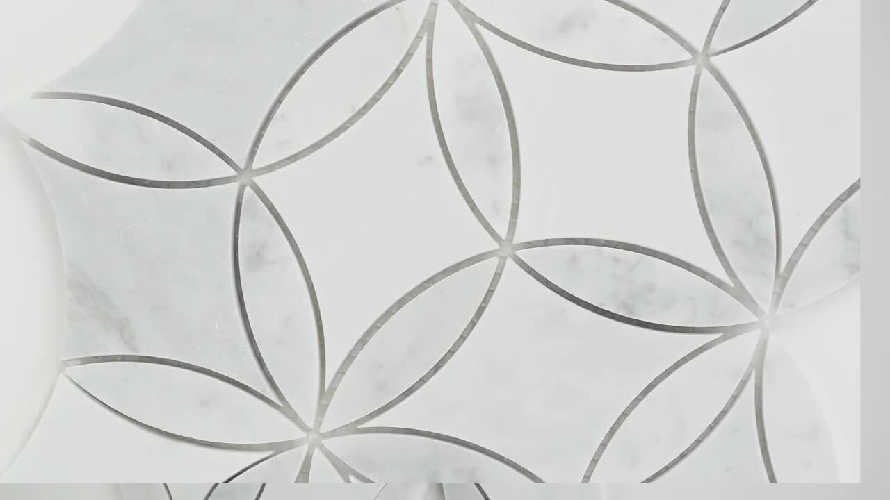 La Fleur 9.92 in. x 8.9 in. x 8mm Polished Marble Mesh-Mounted Mosaic Tile (6.2 sq. ft. / Case) La Fleur 9.92 in. x 8.9 in. x 8mm Polished Marble Mesh-Mounted Mosaic Tile (6.2 sq. ft. / Case)