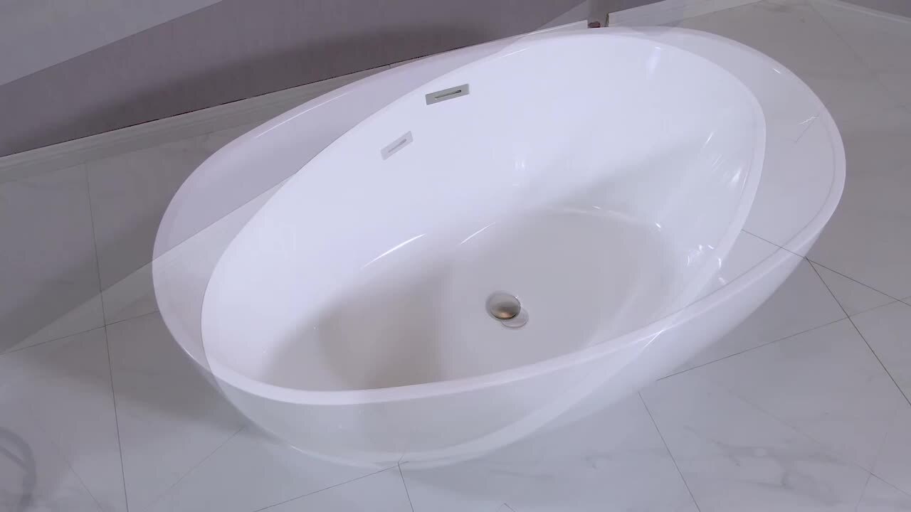 Limoges 55 in. Acrylic Flatbottom Bathtub in White Limoges 55 in. Acrylic Flatbottom Bathtub in White