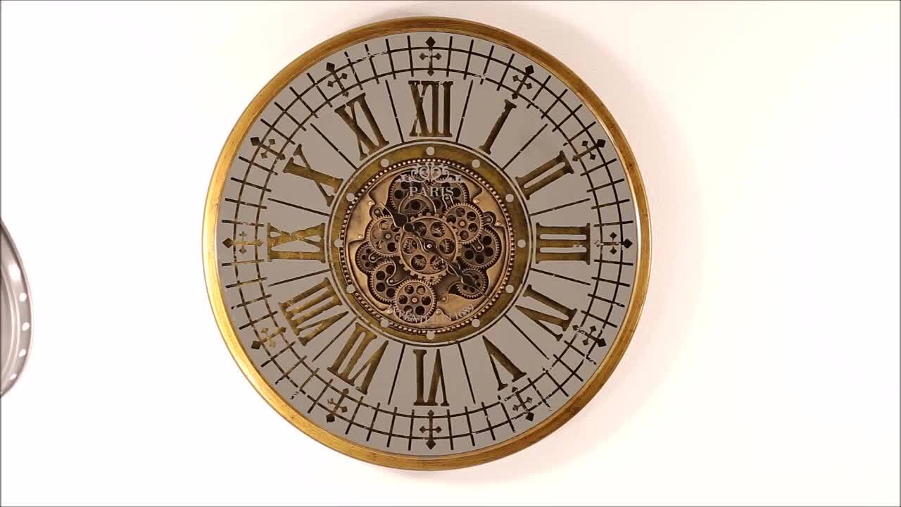Yosemite Home Decor Gilded Round Gear Clock