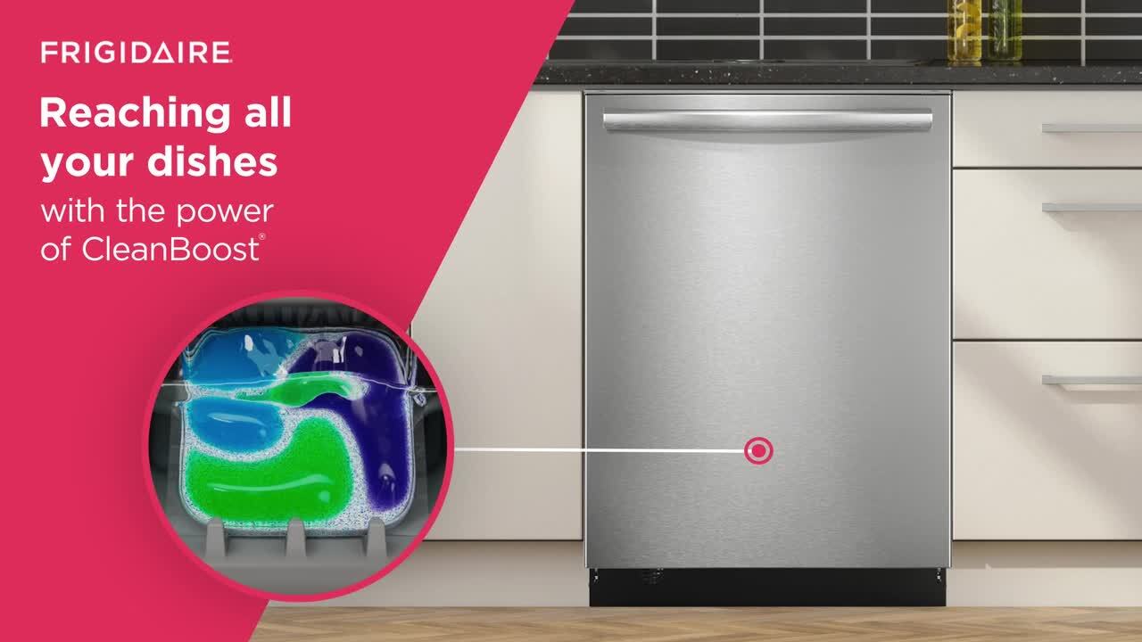 Frigidaire - Gallery 24 in Top Control Built In Tall Tub Dishwasher in Stainless Steel with 7 Cycles and CleanBoost