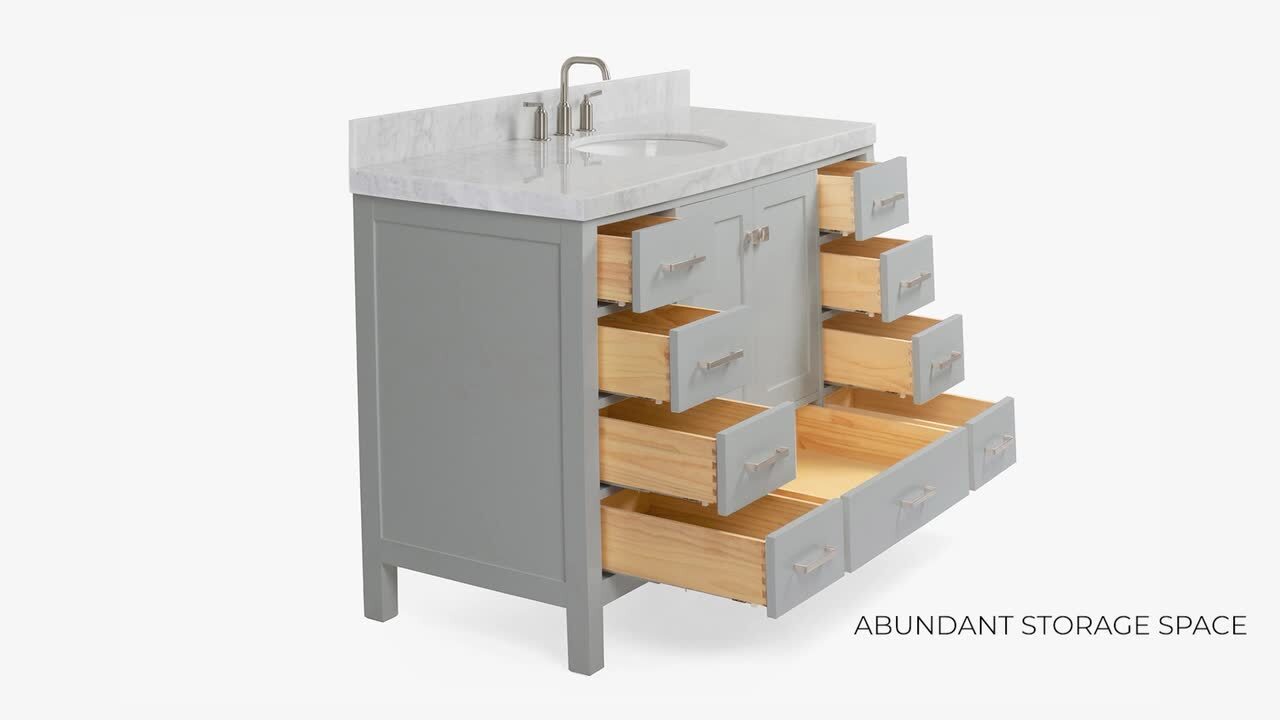 Cambridge 54 in. W Vanity Cabinet Only in Grey Cambridge 54 in. W Vanity Cabinet Only in Grey
