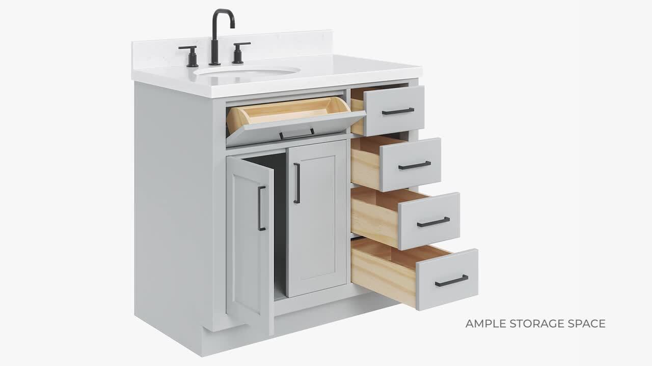ariel　BBR BEG 36 ARIEL Hepburn 36 in. W x 22 in. D x 36 in. H Single Sink