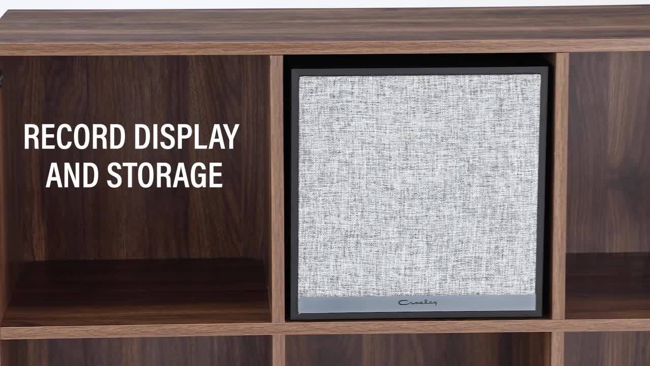 CROSLEY FURNITURE Liam Walnut Record Storage Stand CF1123-WA - The