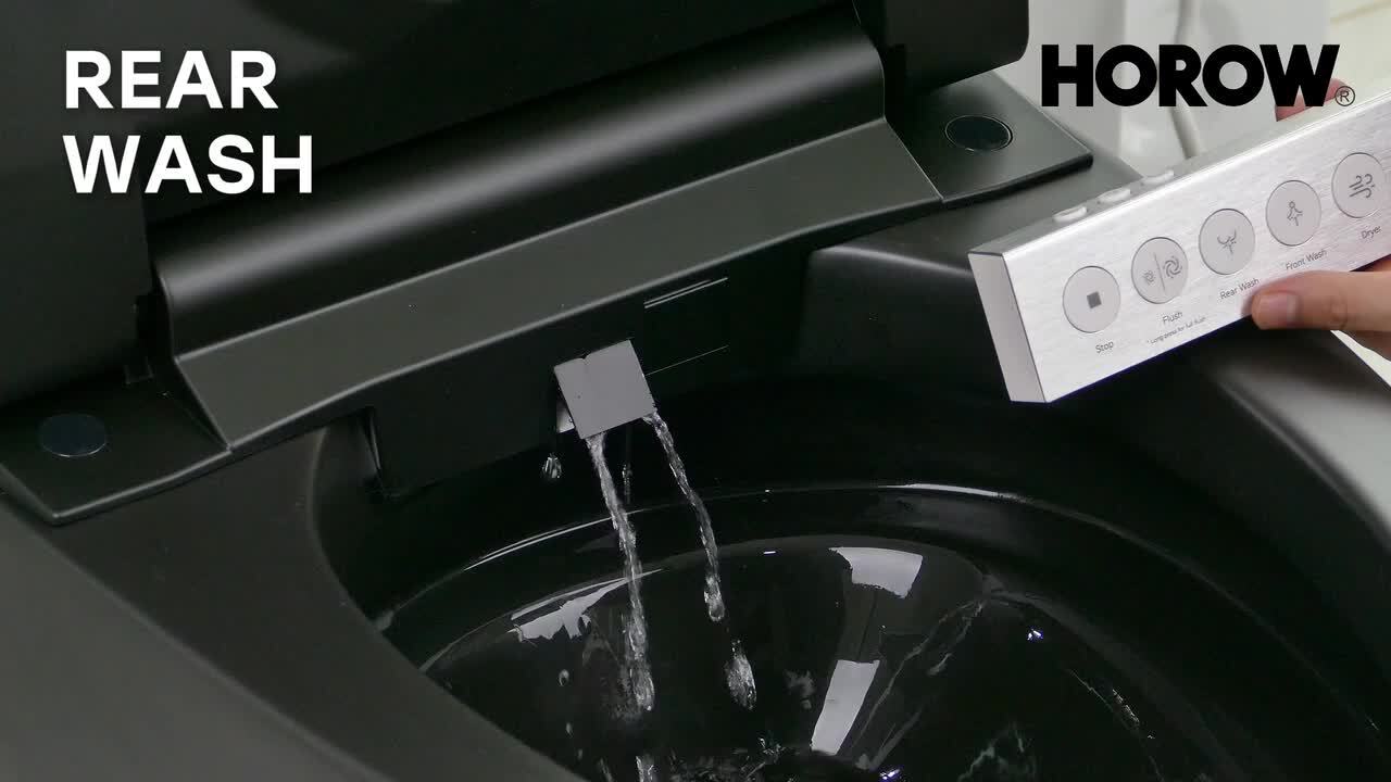 HOROW T36 Unique Black Smart Bidet Toilet with Auto Flush & LED Screen